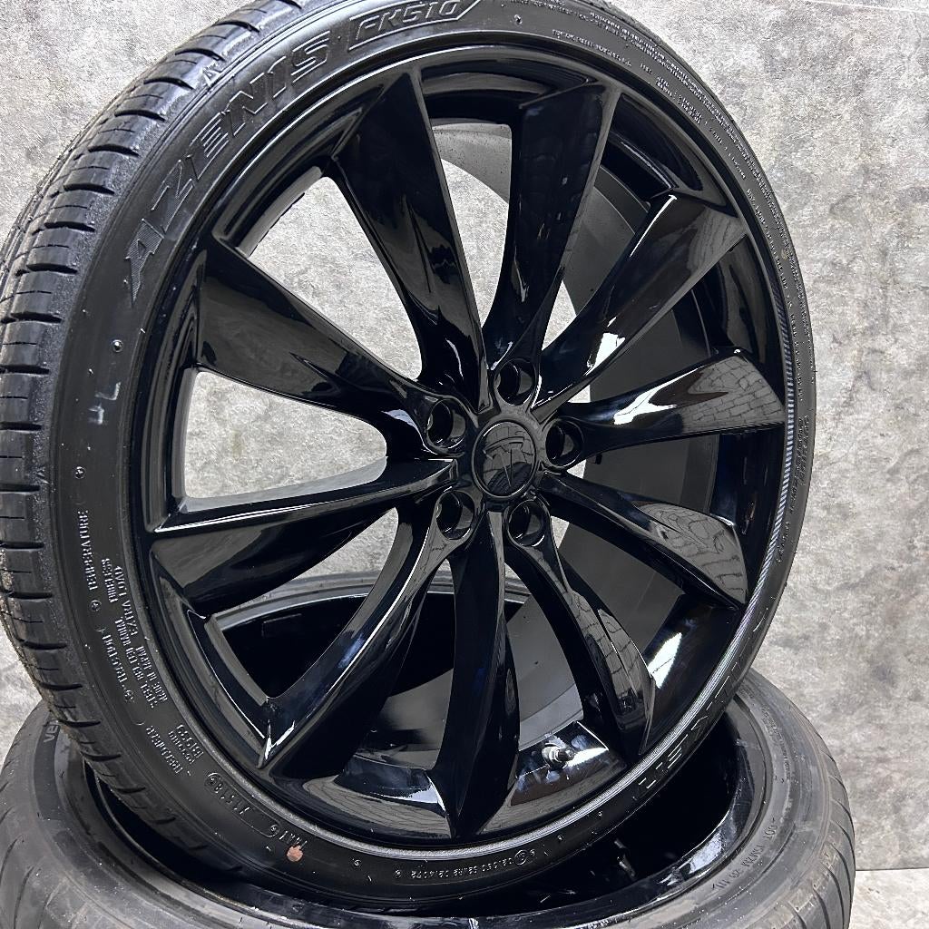 21 inch originele Turbine velgen + zomerbanden Tesla Model S, Banden en Velgen, Tesla, Personenwagen, Zomerbanden