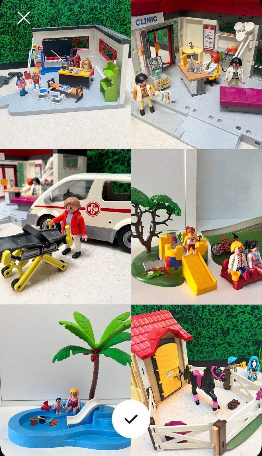 Playmobil: School, Ziekenhuis, Stal, Speeltuin, Zwembad, Gebruikt, Gebouw, Complete set, Ophalen of Verzenden