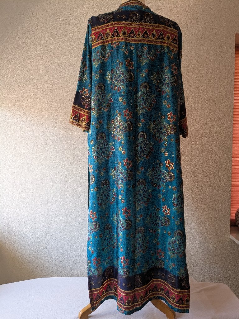 Kimono Zijdengorgette stof 36-38-40, Ophalen of Verzenden, Nieuw, Maat 38/40 (M), Blauw