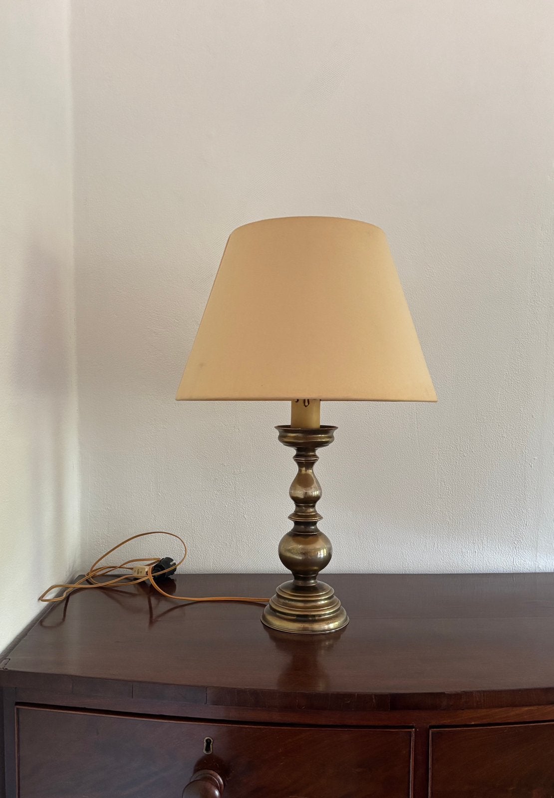 Massief messing Baluster lamp 2,9kg! Vontage, Ophalen, Gebruikt, 30 cm, E27 (groot)