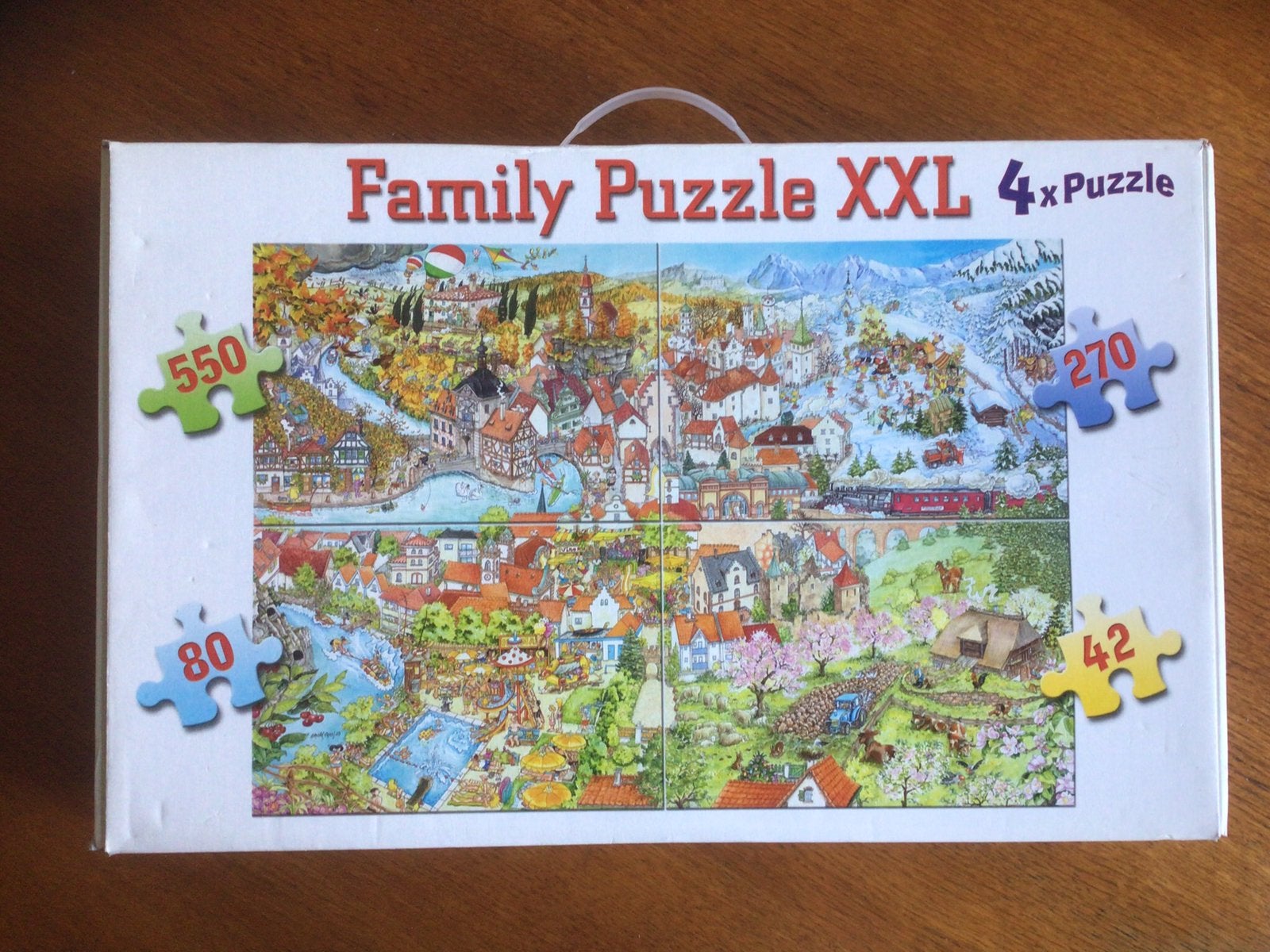 4 delige Familie puzzel., Ophalen, 500 t/m 1500 stukjes, Zo goed als nieuw