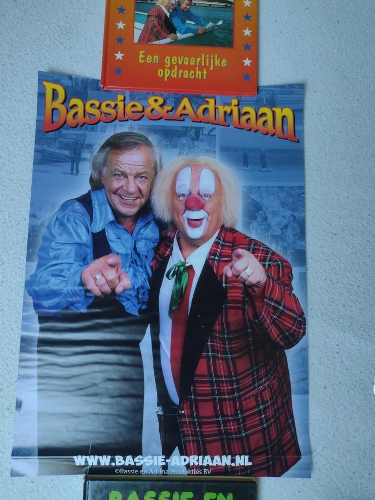 Bassie en Adriaan poster, Ophalen of Verzenden, Gebruikt