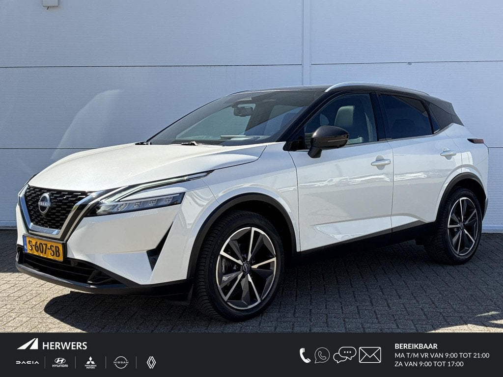 Nissan Qashqai 1.3 MHEV Xtronic Tekna / Trekhaak ( 1800 kg ), Auto's, Nissan, Euro 6, Leder en Stof, Wit, Origineel Nederlands