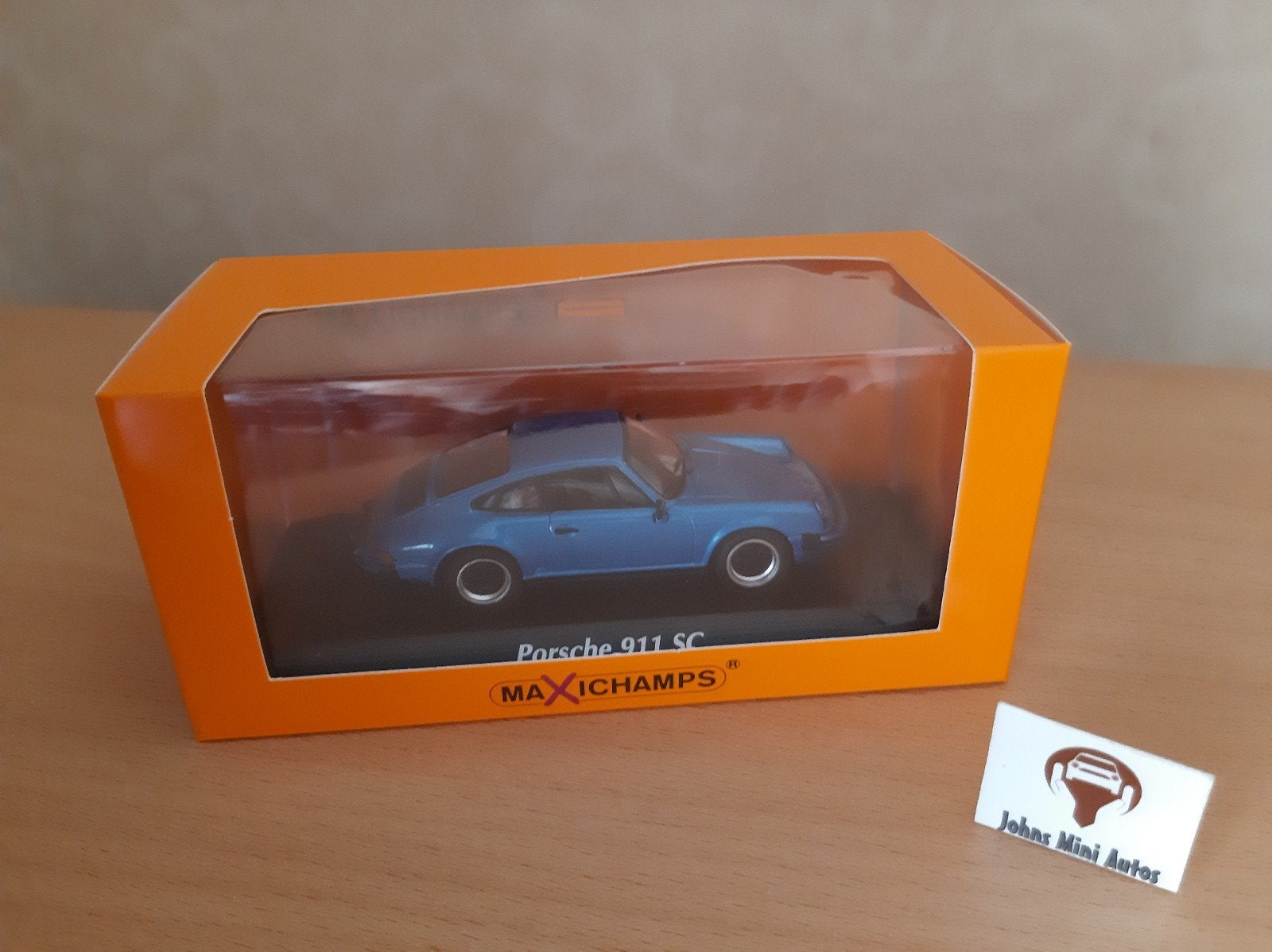 Porsche 911 SC 1979 blauw-metallic van Maxichamps 1:43, Overige merken, Auto, Nieuw, Ophalen of Verzenden