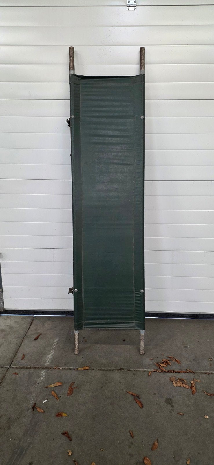 Vintage Militair Brancard - Groen Canvas en Metaal, Ophalen