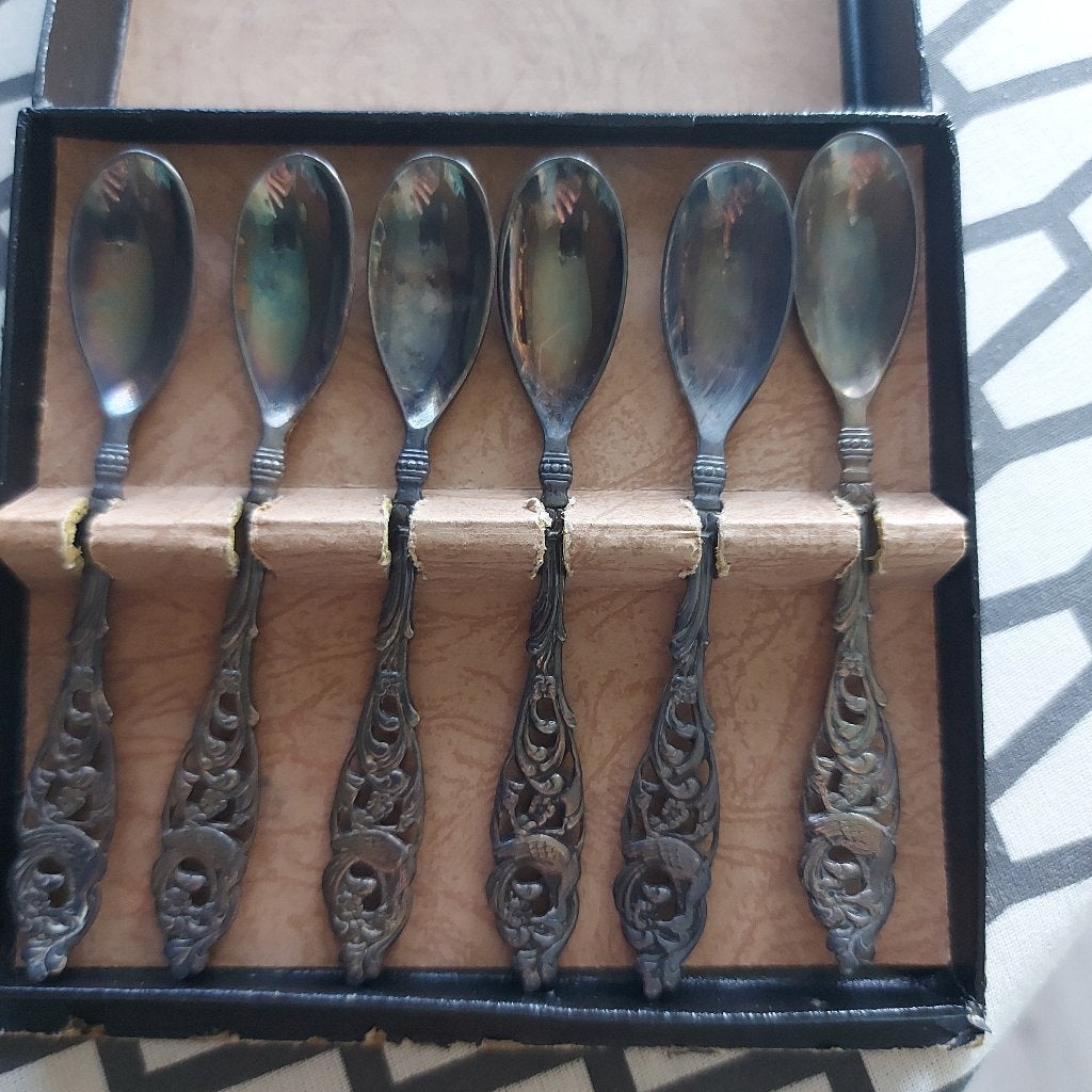 6 Zilveren theelepeltjes, Antiek en Kunst, Verzenden