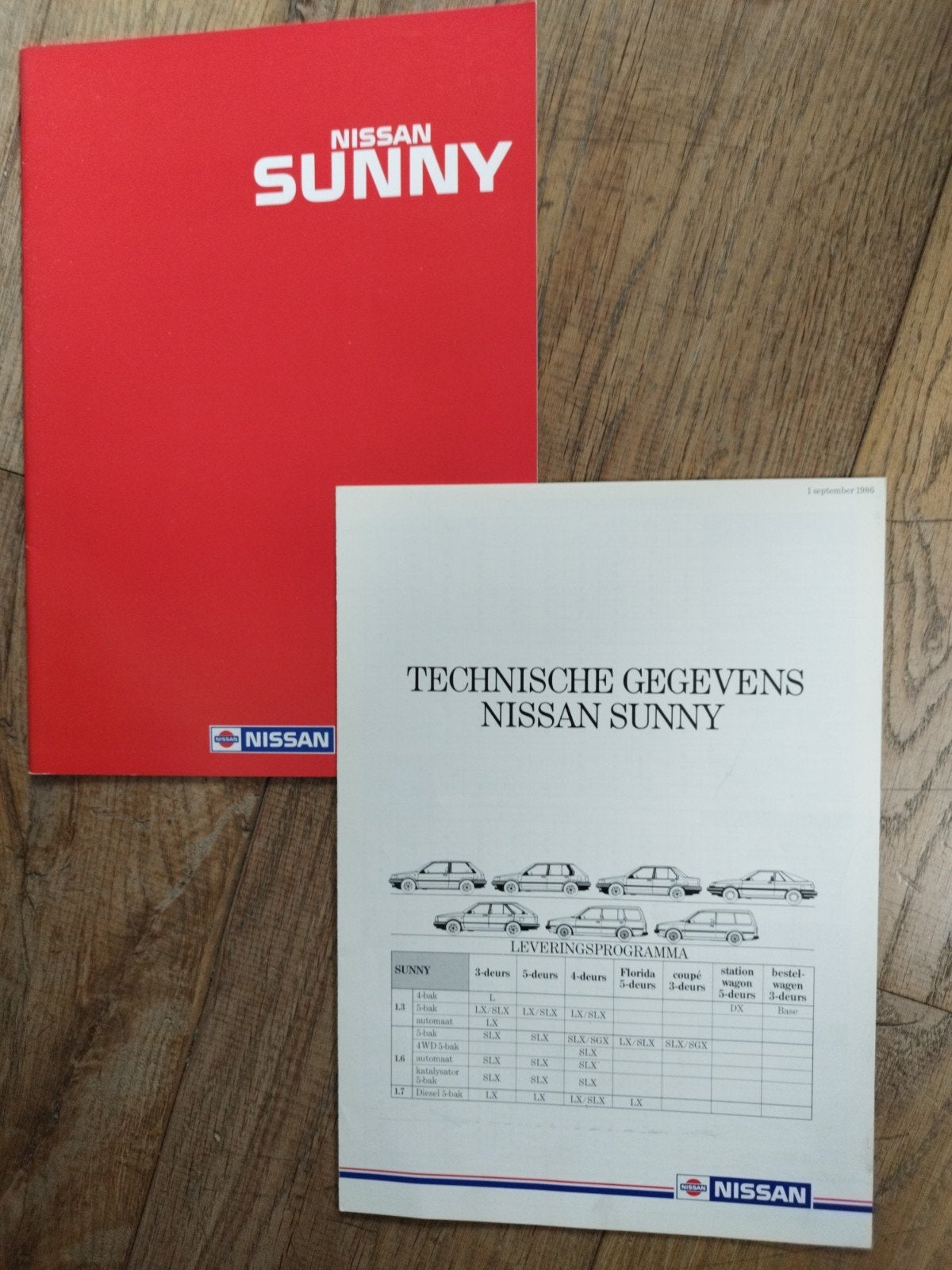 Nissan Sunny Folder en Technische Bijlage (1986), Ophalen of Verzenden, Zo goed als nieuw, Nissan, NISSAN