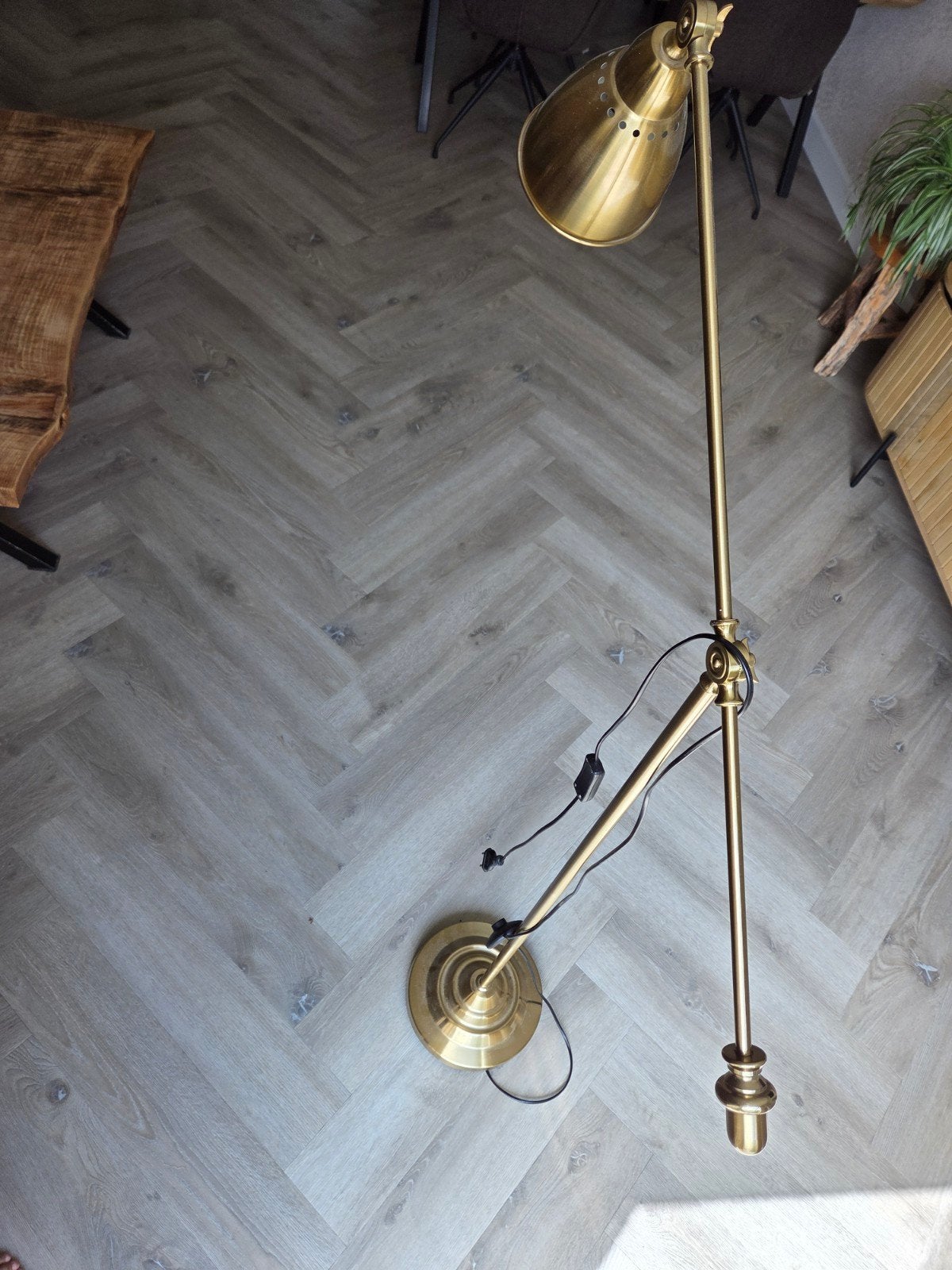 Ikea barometer Gouden Vloerlamp - Verstelbaar en Stijlvol, 100 tot 150 cm, Ophalen of Verzenden, Zo goed als nieuw, Metaal