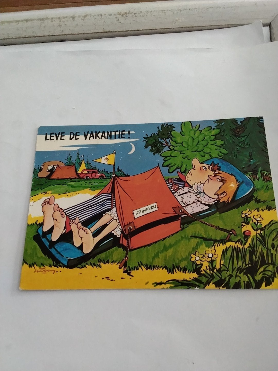 Vintage Ansichtkaart: Leve de Vakantie! (Gelopen), Verzamelen, Ansichtkaarten | Themakaarten, Ophalen of Verzenden