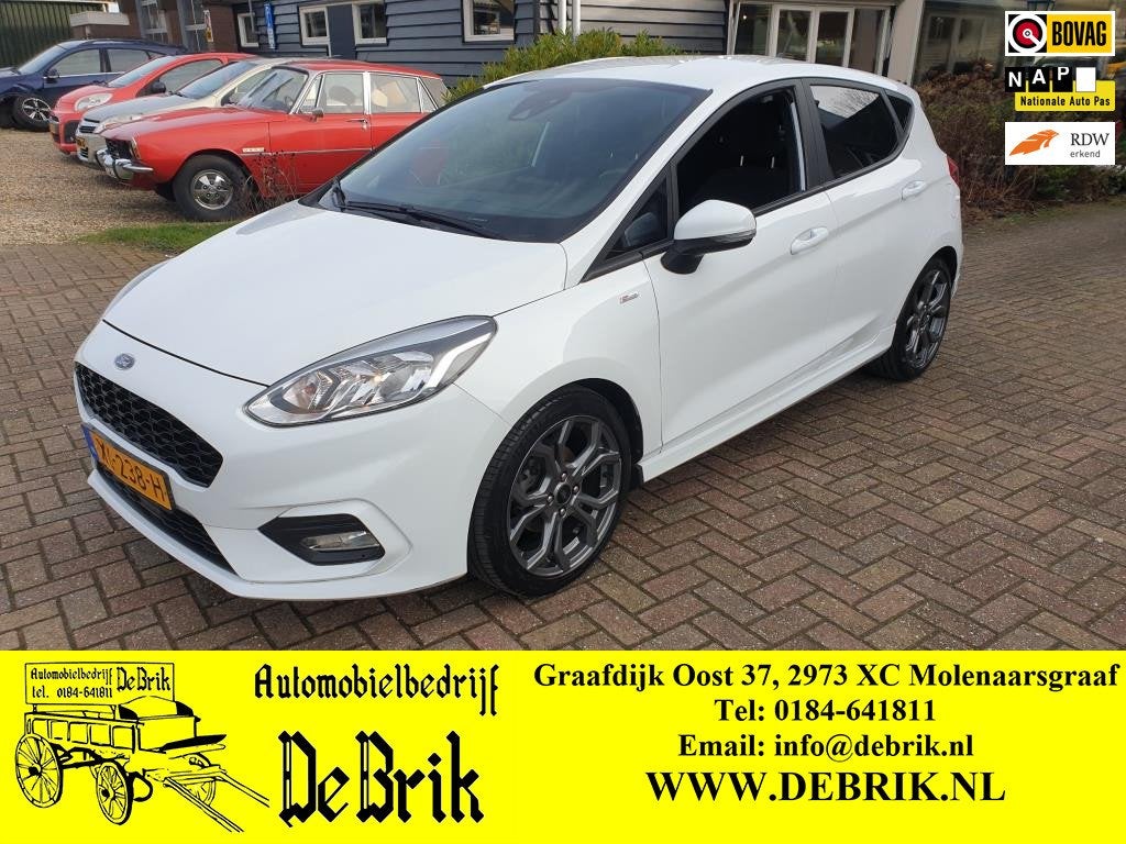 Ford Fiesta 1.0 EcoBoost ST-Line, 100pk, navigatie full-map., Auto's, Voorwielaandrijving, Stof, Gebruikt, 100 pk