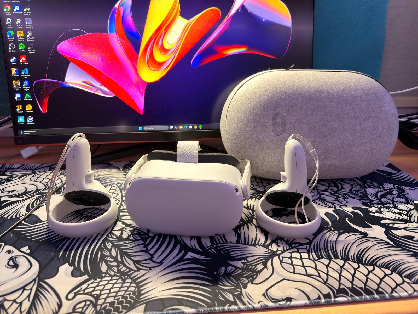 Oculus Quest 2 - 256GB + Reistas - Zo goed als nieuw, Spelcomputers en Games, Virtual Reality, Verzenden, Zo goed als nieuw, VR-bril