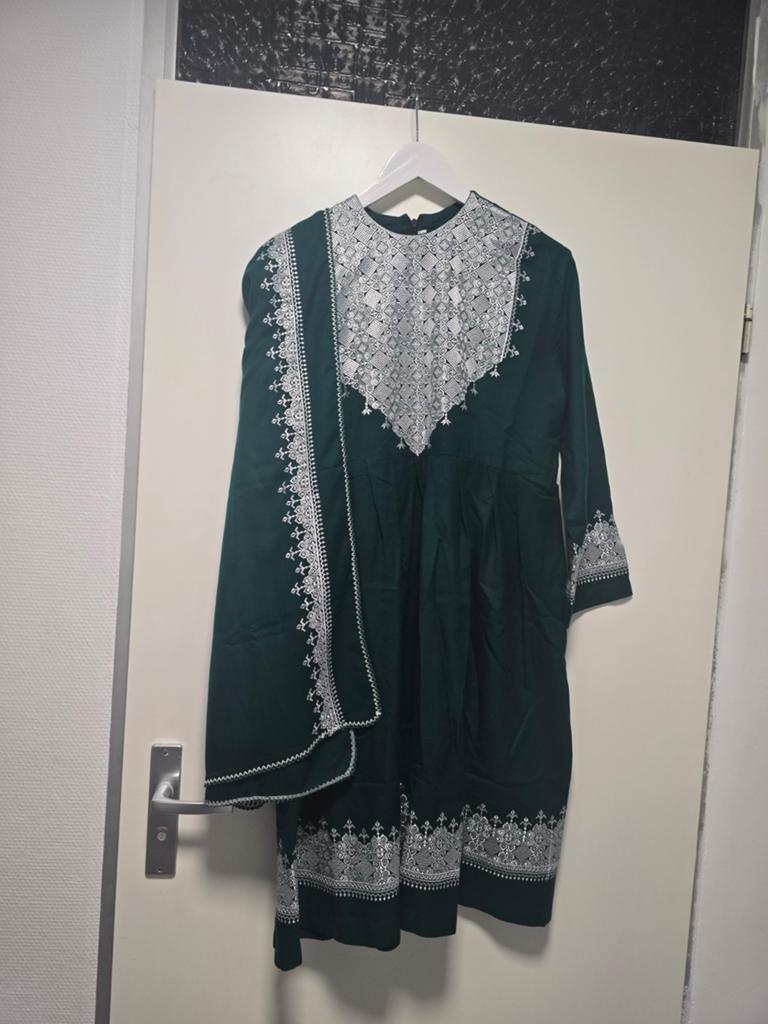 Afghaanse Hazara Jurk - XS/S - Groen met borduursel, Ophalen of Verzenden