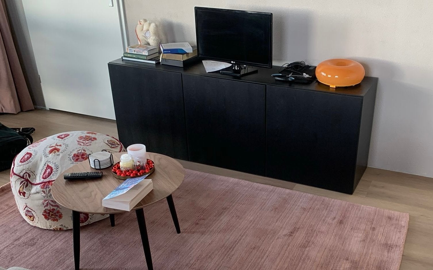 IKEA Besta TV-meubel zwartbruin 180x42x64 cm, Ophalen, Gebruikt, 150 tot 200 cm, Minder dan 100 cm