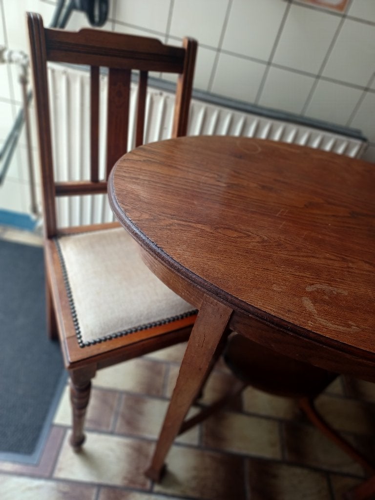 TAFEL EN 2 STOELEN, Ophalen, Minder dan 50 cm, Gebruikt, Tot twee personen