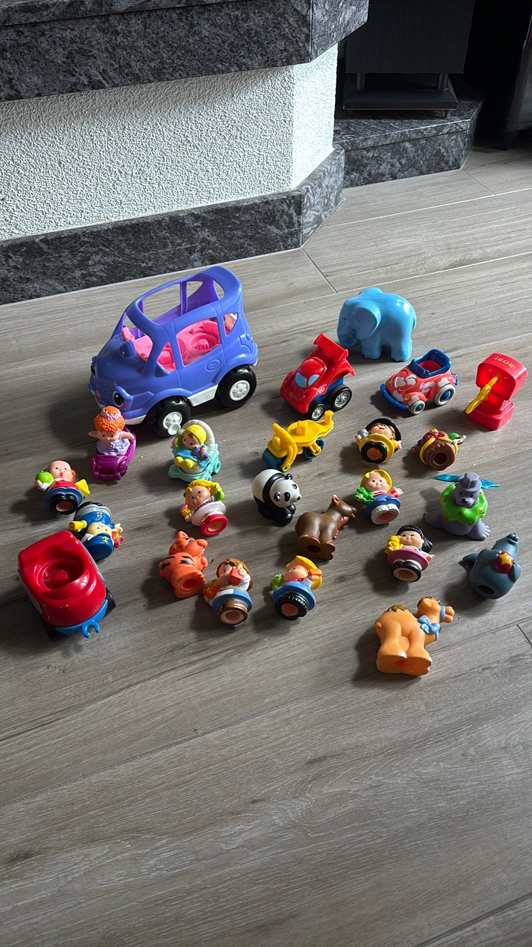 Fisher price poppetjes, dieren en auto, Ophalen of Verzenden, Gebruikt, Jongen of Meisje