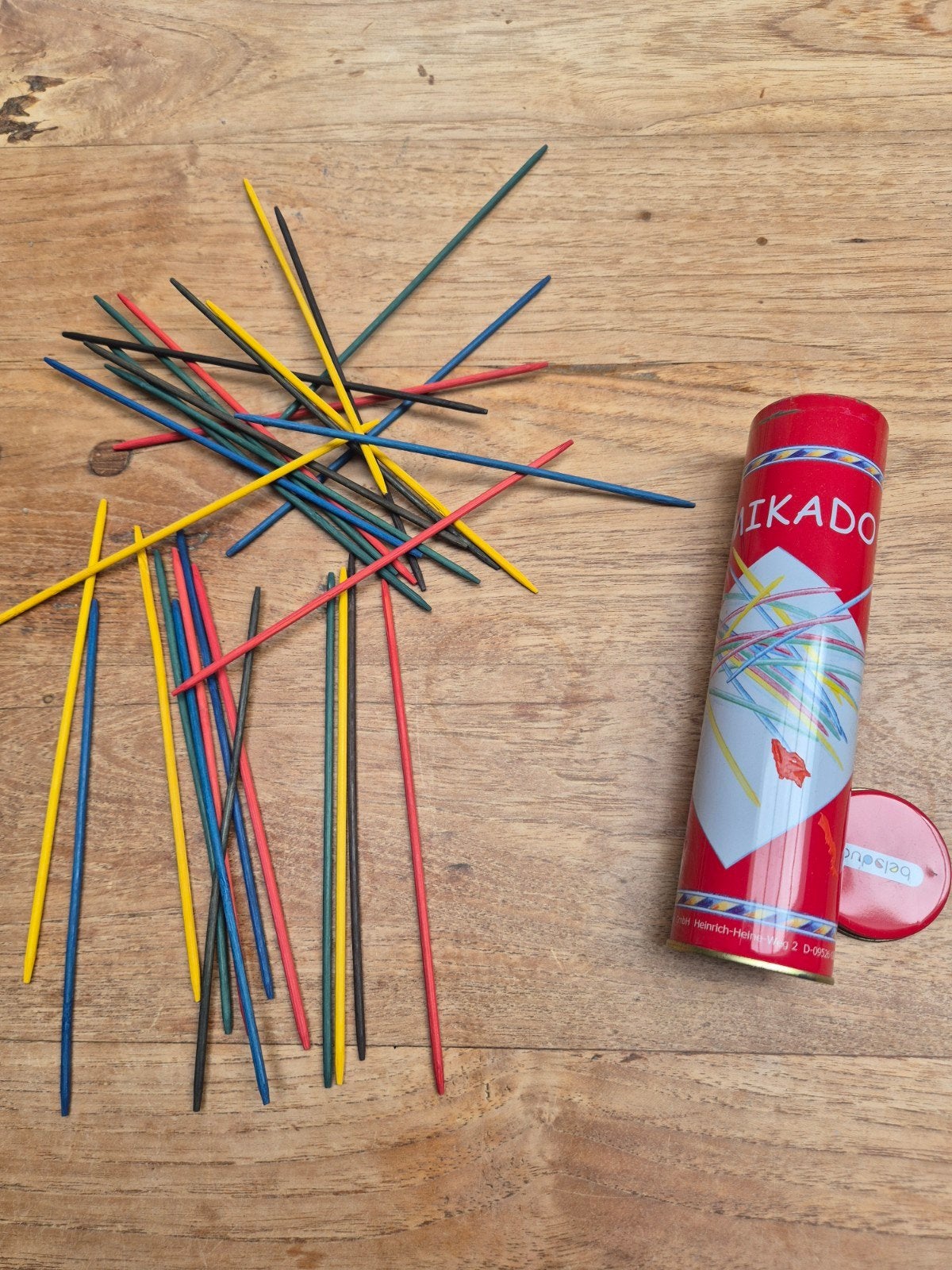 Mikado spel in koker - Klassiek behendigheidsspel, Ophalen, Zo goed als nieuw