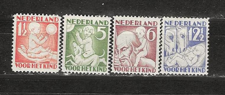 NL 232-235 pf met plakker, Ophalen of Verzenden, T/m 1940, Postfris