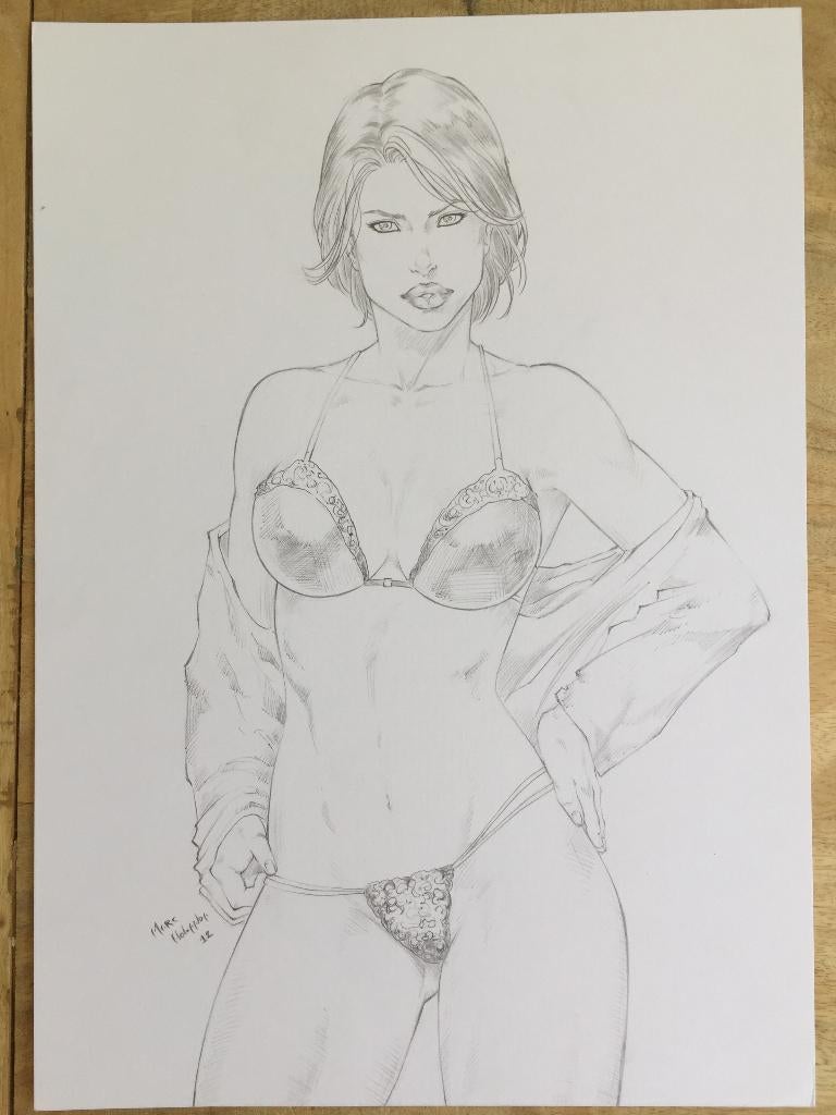 Marc Hollanda original pencil drawing Mary Jane tekening, Verzenden, Eén stripboek, Marc Hollanda, Zo goed als nieuw