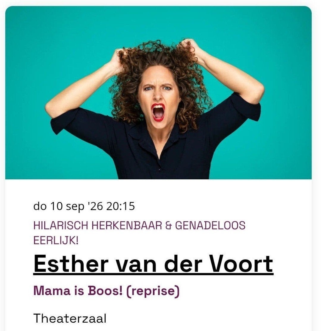 1x Esther van der Voort - do 10 sep 26 Markant Theater Uden, Eén persoon, September