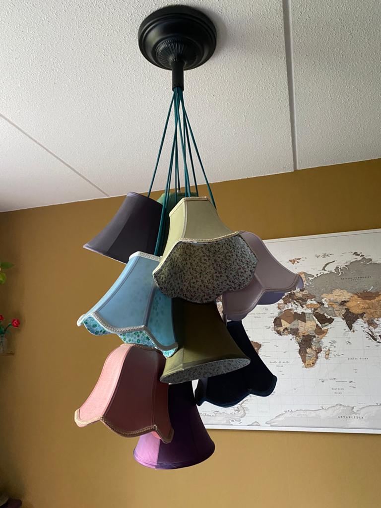Kare saloon hanglamp, Ophalen, Zo goed als nieuw, 75 cm of meer