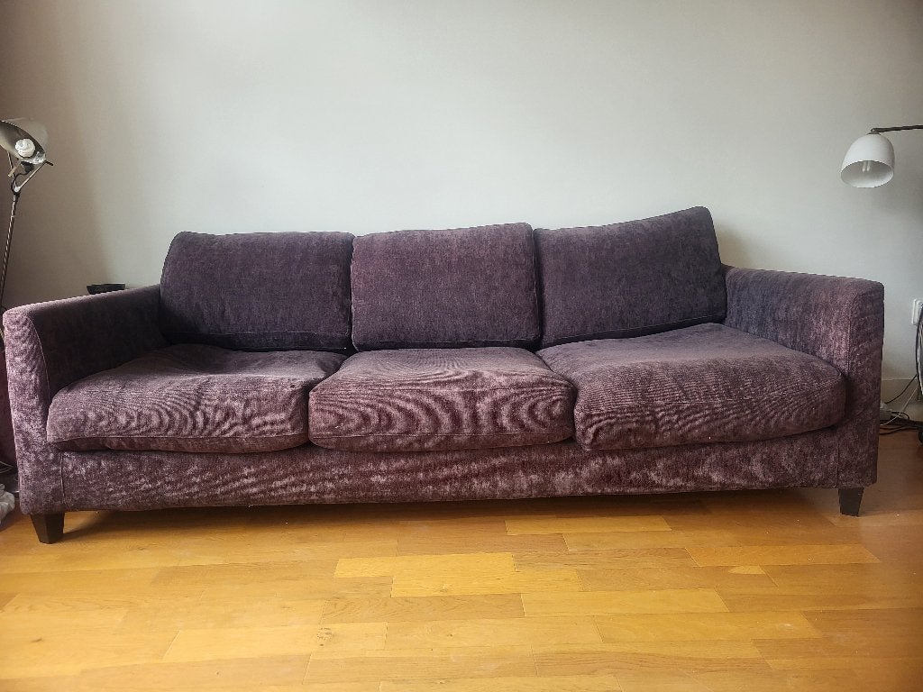 Comfortabele 3-zits bank - antraciet, Huis en Inrichting, Banken | Bankstellen, Ophalen, Gebruikt, Driepersoons, 75 tot 100 cm