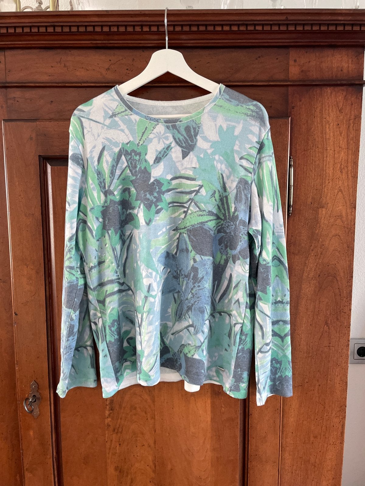 Roberto Sarto trui met bloemenprint - Maat 42/44 (L), Blauw, Maat 42/44 (L), Ophalen of Verzenden, Zo goed als nieuw
