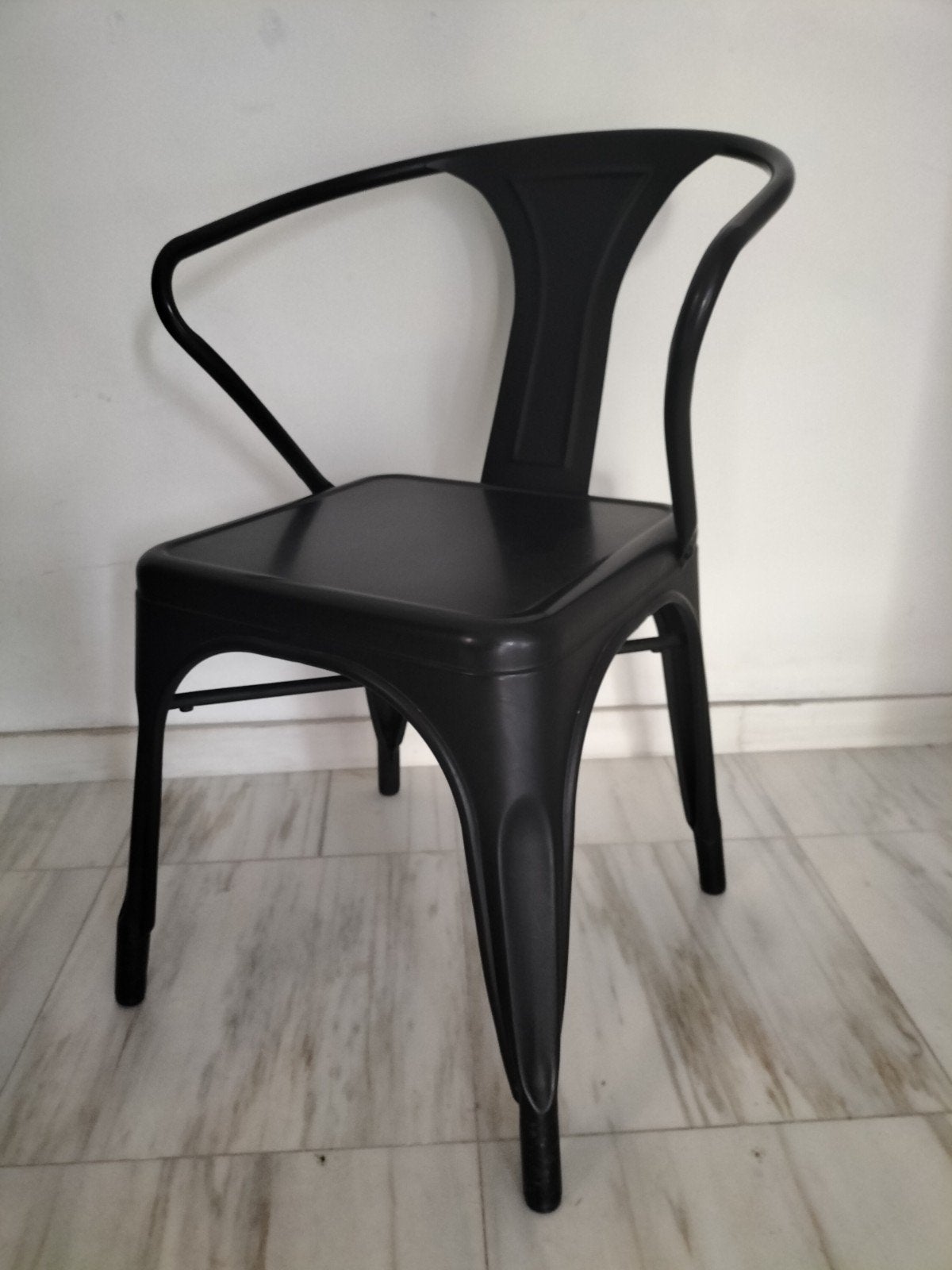 "Tolix" stoelen, Set a 6 stuks., Ophalen, Zo goed als nieuw, Zwart, Metaal