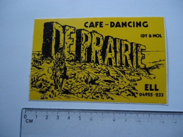 sticker oud ELL De Prairie cafe dancing disco horeca leudal, Verzenden, Zo goed als nieuw, Bedrijf of Vereniging