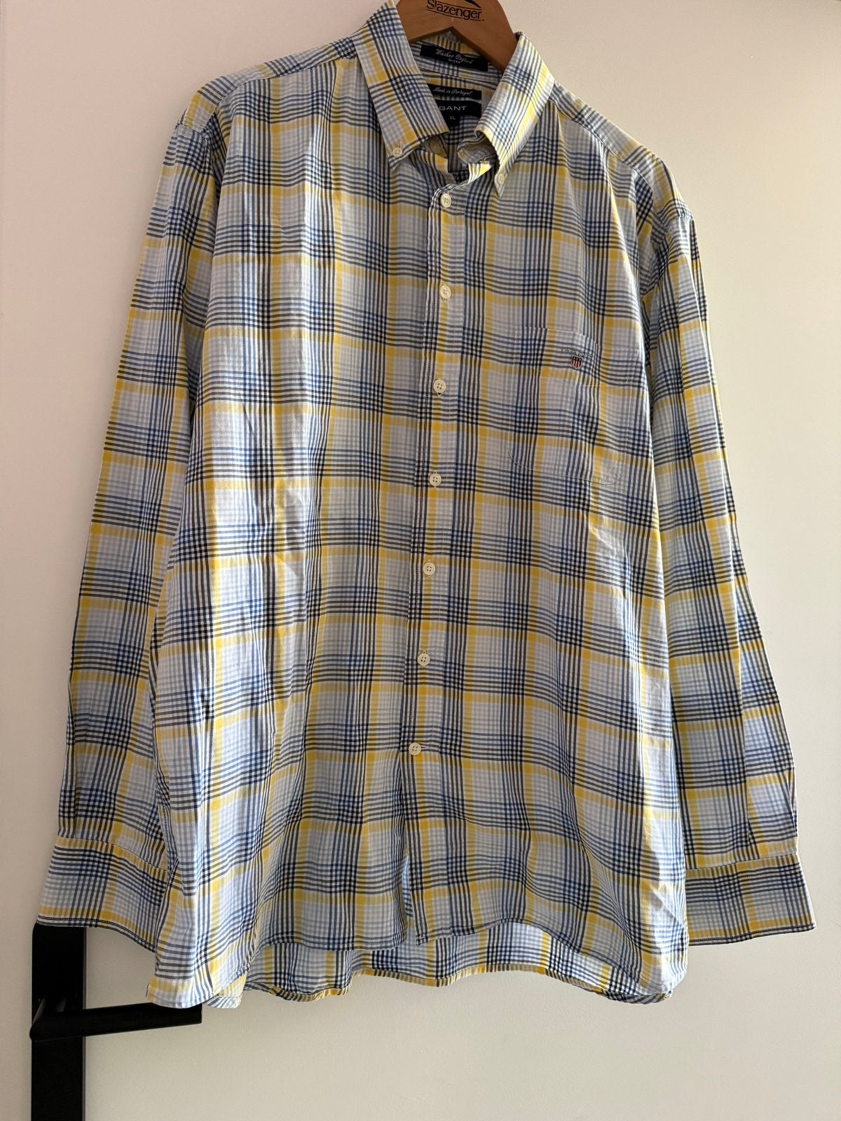 Gant overhemd, Ophalen of Verzenden, Zo goed als nieuw, Blauw, Halswijdte 43/44 (XL)