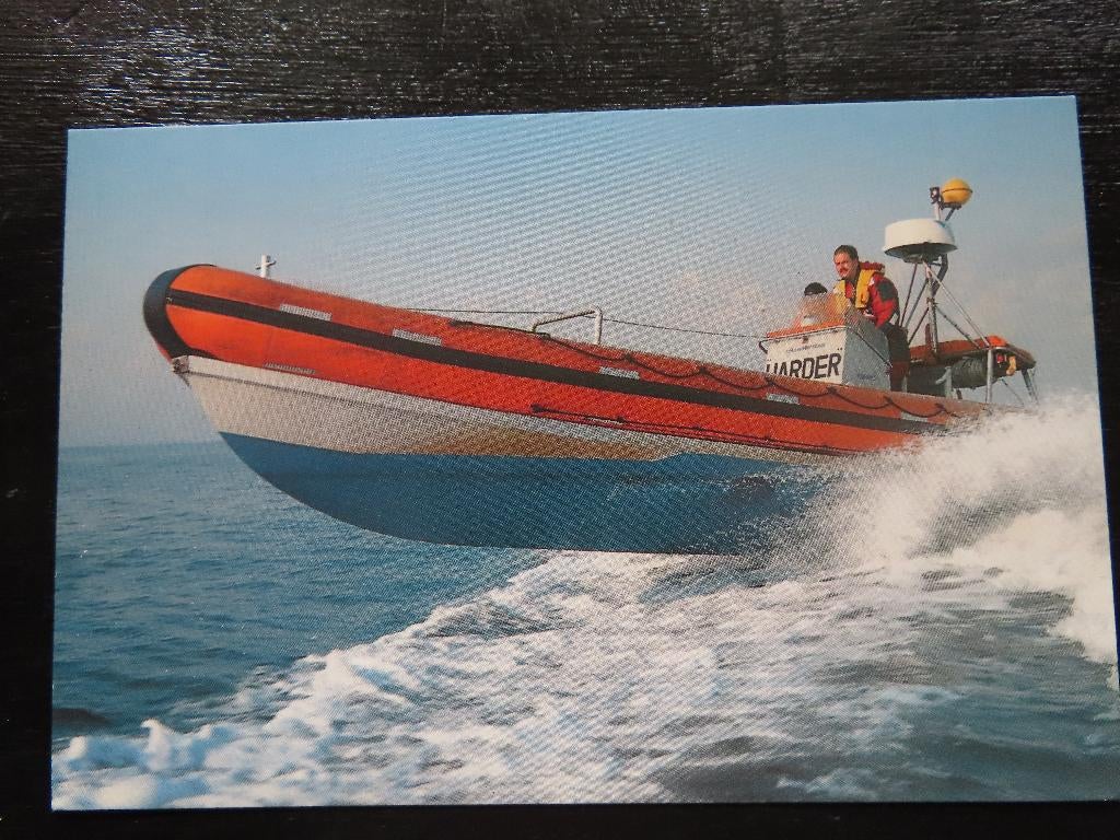 ansichtkaart reddingboot "Harder" KNRM, Verzamelen, Scheepvaart, Ophalen of Verzenden, Motorboot, Kaart, Foto of Prent