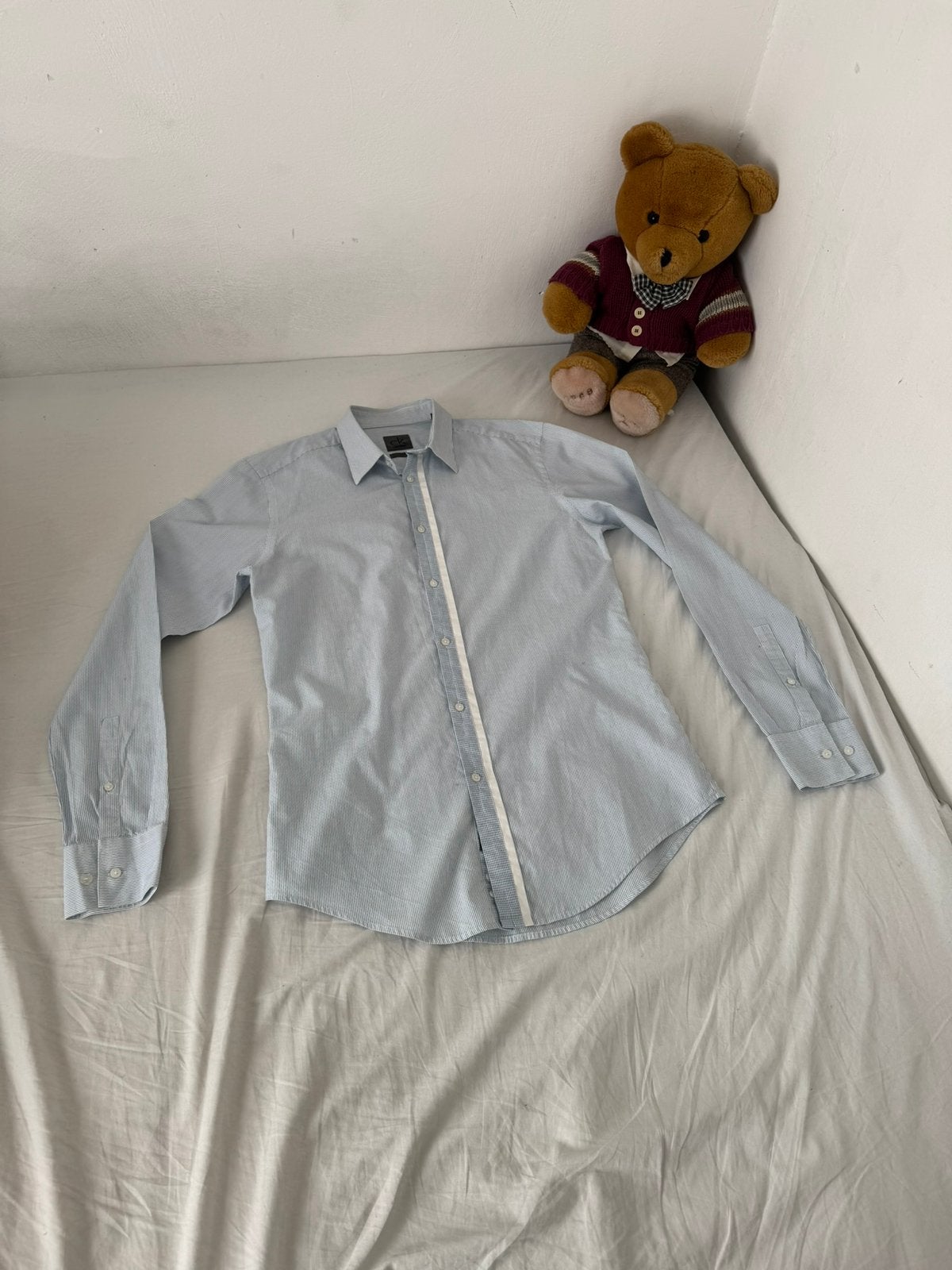 Uniek Calvin Klein overhemd, Kleding | Heren, Ophalen of Verzenden, Zo goed als nieuw, Blauw, Halswijdte 38 (S) of kleiner