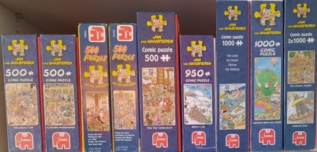 10 Jan van Haasteren puzzels, Ophalen of Verzenden, 500 t/m 1500 stukjes, Zo goed als nieuw, Legpuzzel