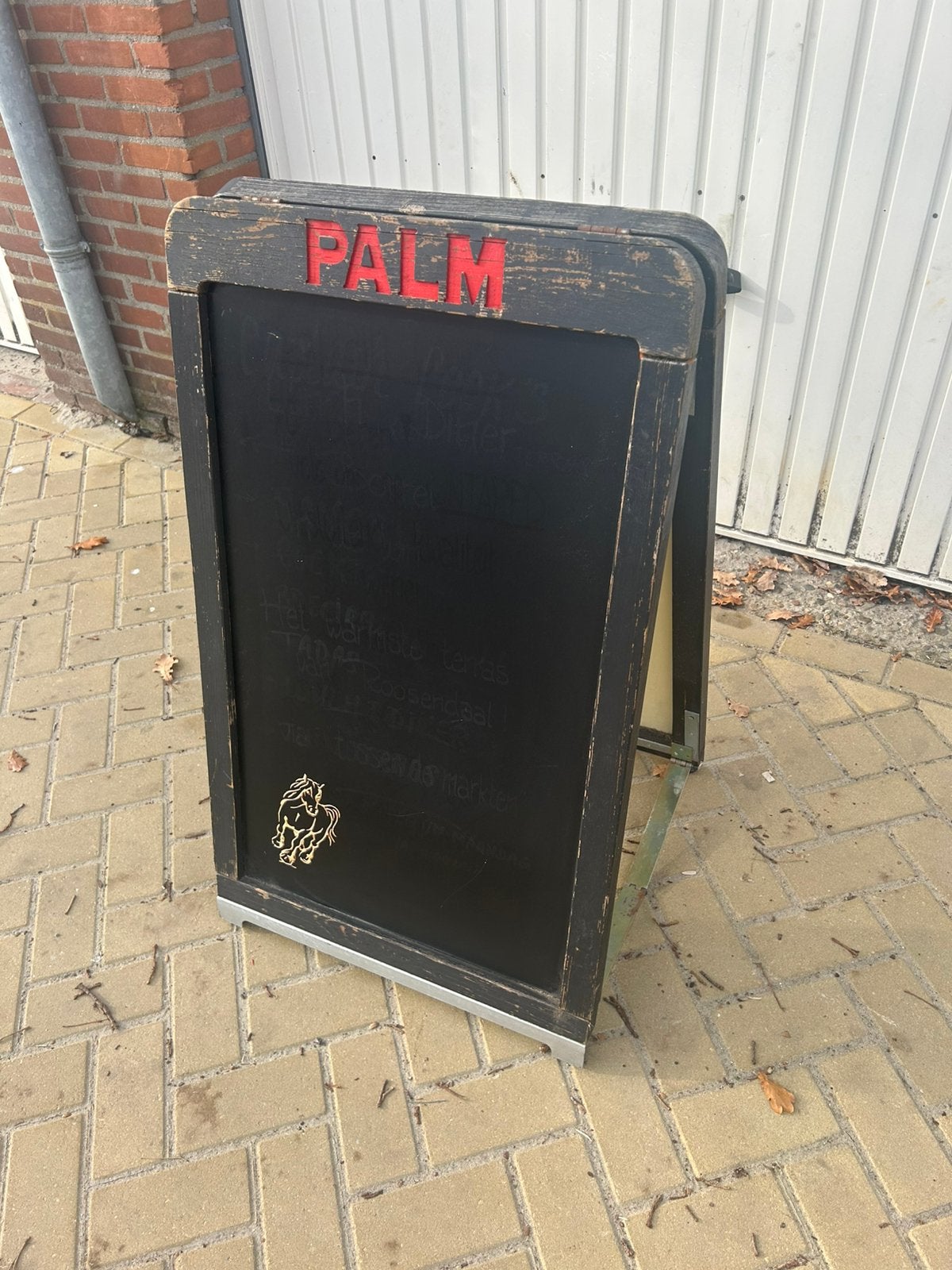 Vintage stoepbord Palm bier, Ophalen, Zo goed als nieuw, Reclamebord, Plaat of Schild, Overige merken