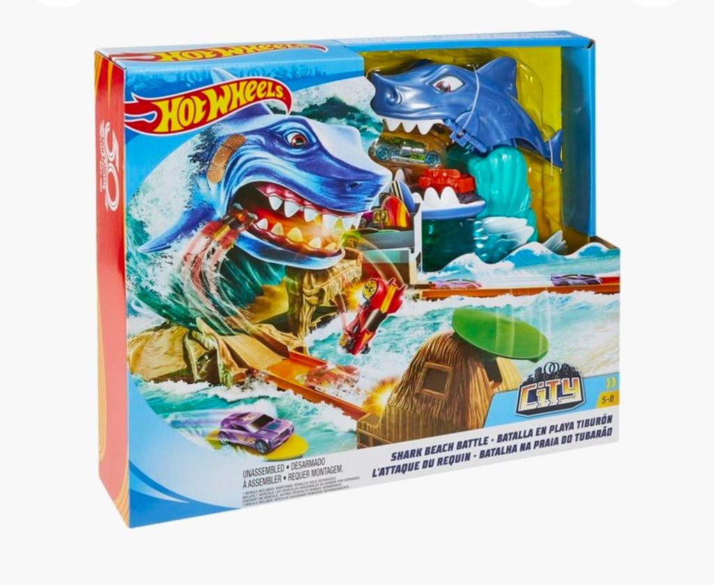 Hot Wheels Haaienaanval speelset, Ophalen of Verzenden, Zo goed als nieuw, Handmatig, Hot Wheels