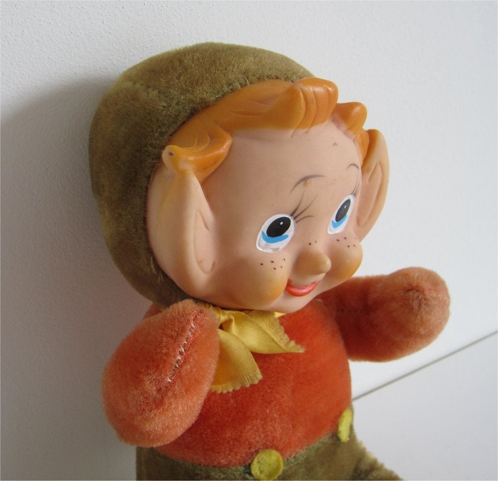 Zolderopruiming..... antieke harlekijn van pluche, Ophalen of Verzenden