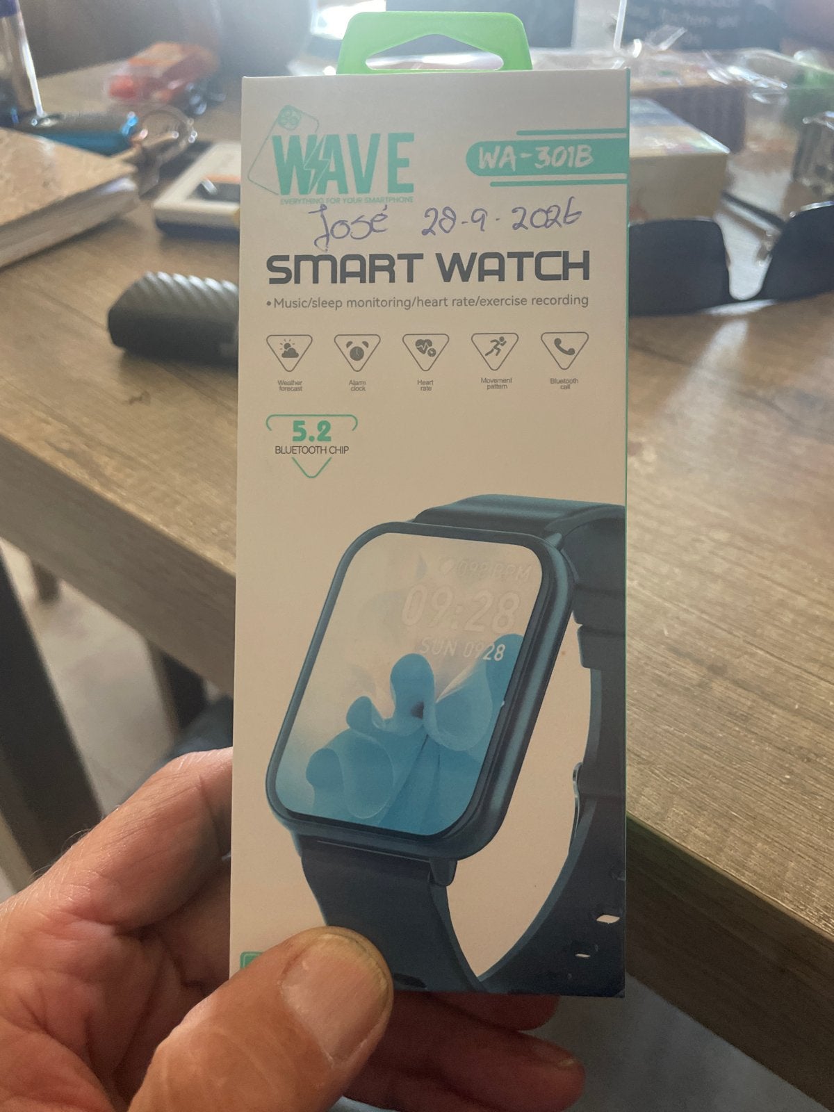 Wave WA-301B Smartwatch - Nieuw in doos, Ophalen, Hartslag, Zwart, Nieuw