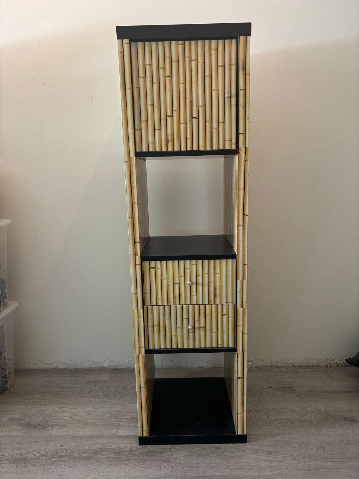 IKEA Kallax kast met bamboe plakfolie - Jungle thema, Ophalen, Gebruikt