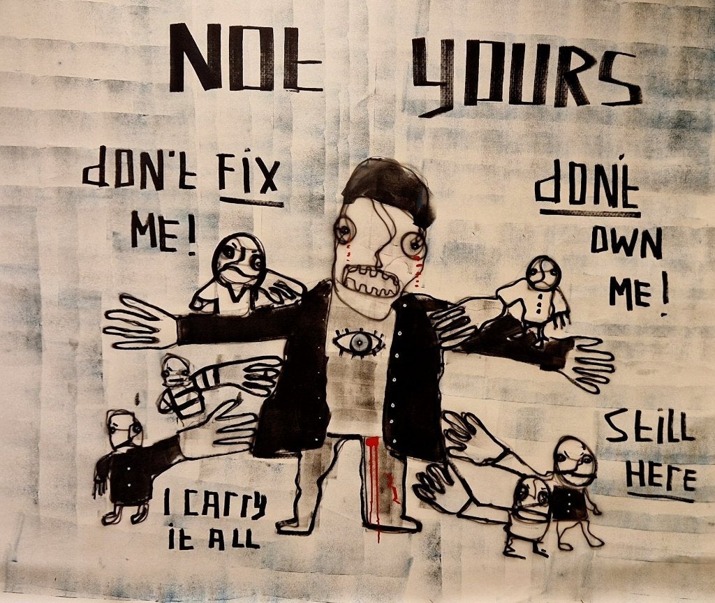 Bart Hamelink – Not Yours - 165 x 144 cm, Antiek en Kunst, Kunst | Schilderijen | Modern, Ophalen, Echtheidscertificaat, Overige materialen