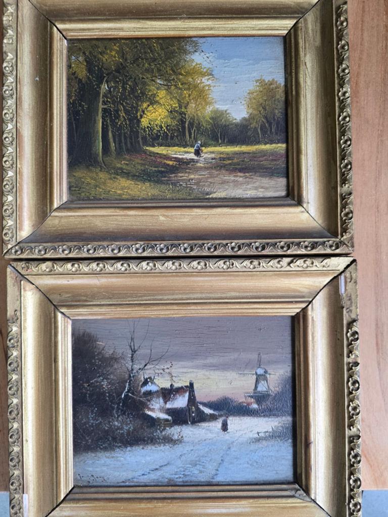 Te koop 2 kleine schilderijtjes, Antiek en Kunst, Kunst | Schilderijen | Klassiek, Ophalen