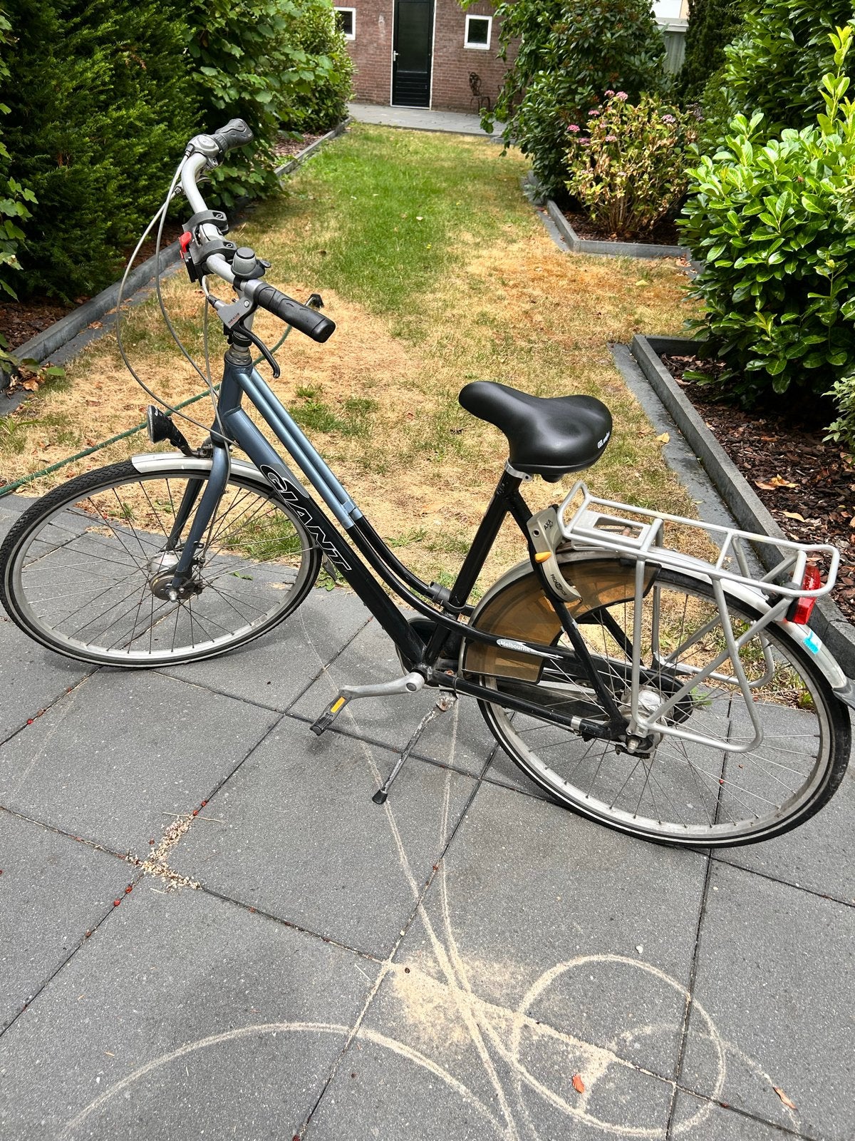 Giant damesfiets met versnellingen en bagagedrager, Ophalen, Velgrem, Giant, 53 tot 56 cm