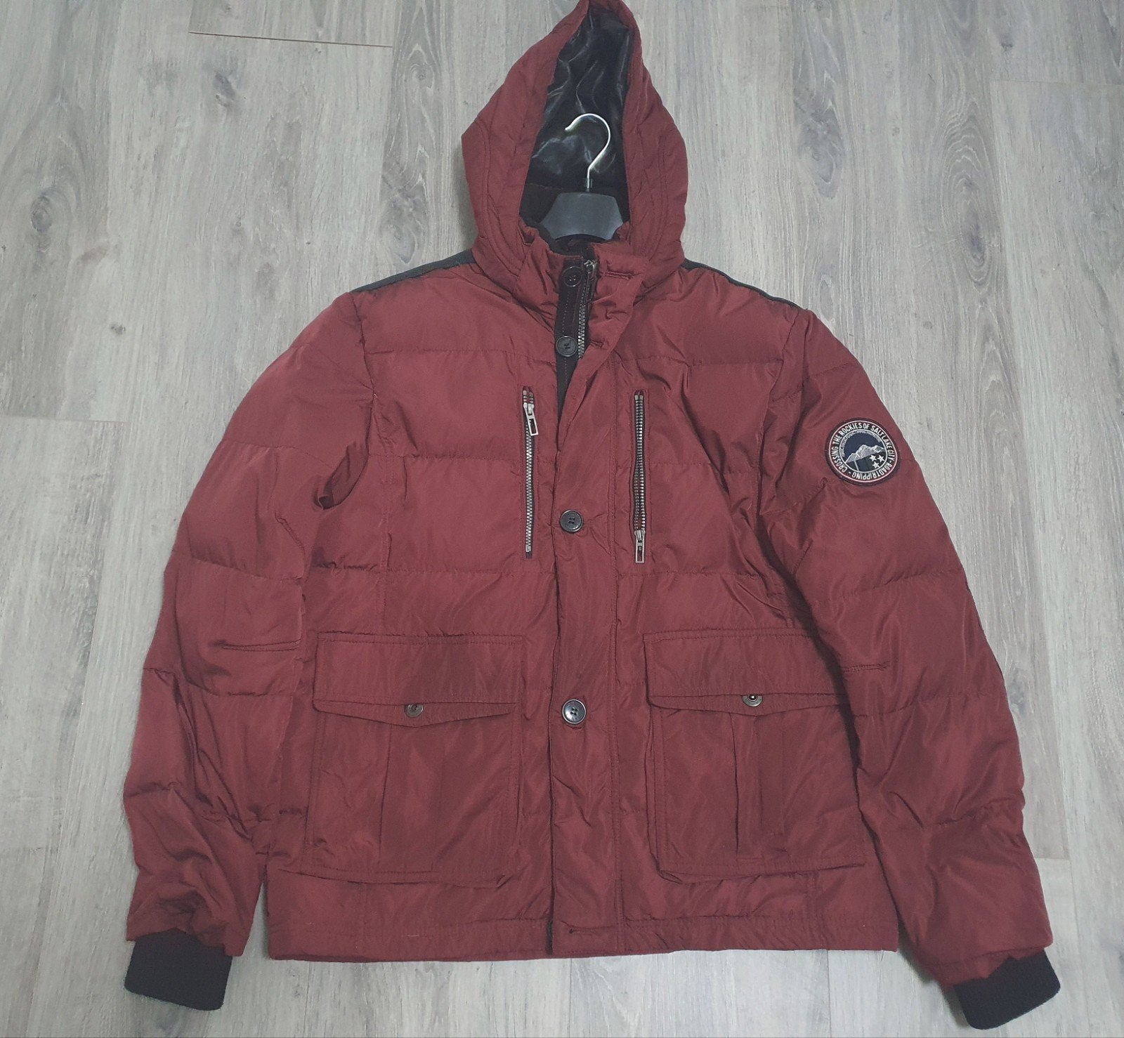 Heren winterjas Canda (C&A) maat L (52/54) rood, Maat 52/54 (L), Ophalen of Verzenden, Zo goed als nieuw, Canda