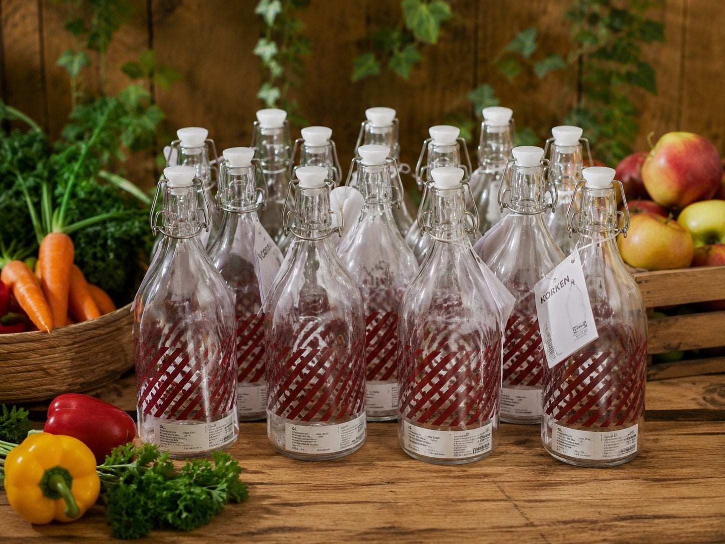 70 IKEA KORKEN Glazen Beugelflessen 0,5 liter Nieuw in doos, Ophalen, Nieuw