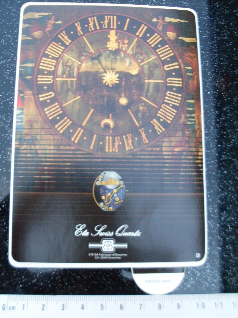 sticker Eta swiss quartz grenchen logo klokken horloges, Verzamelen, Verzenden, Zo goed als nieuw, Merk