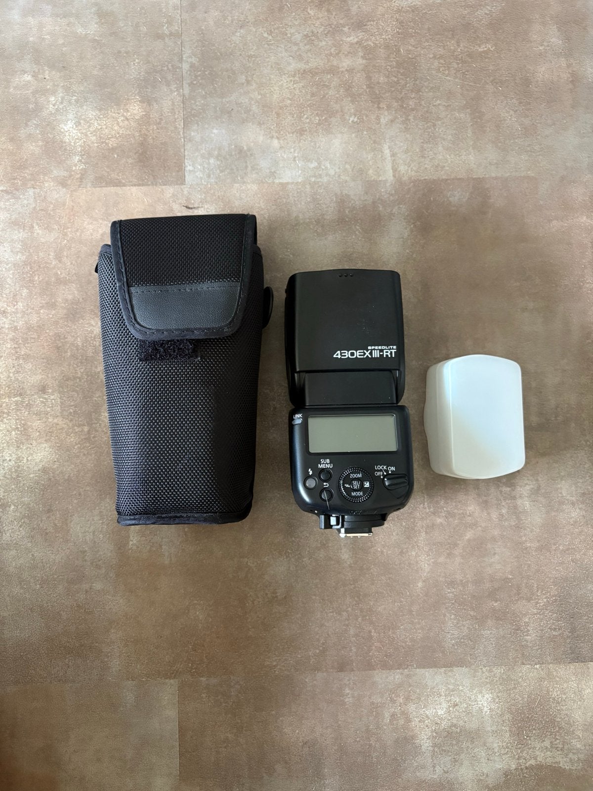 Canon Speedlite 430EX III-RT flitser met diffuser en hoes, Diffuser, Canon, Externe flitser, Ophalen of Verzenden