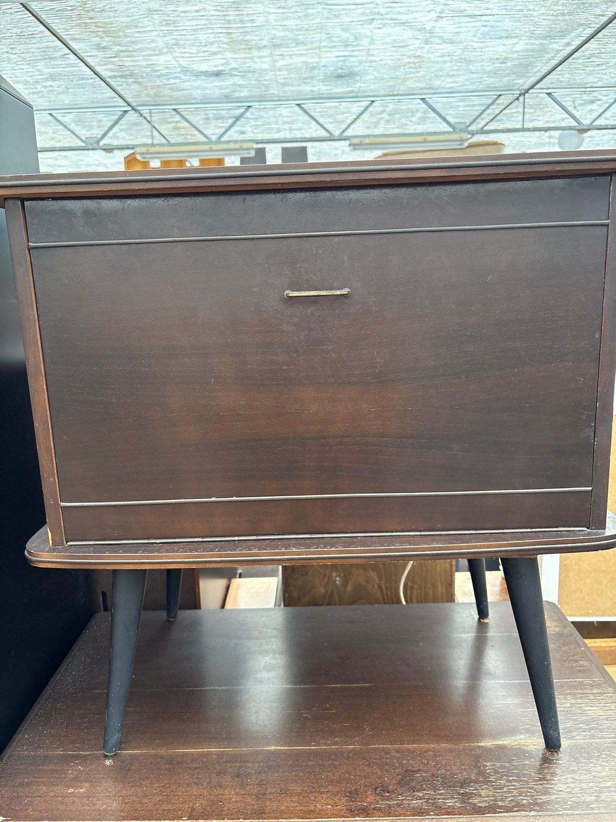 Vintage Houten Kastje met Opklapbaar Blad, Ophalen of Verzenden