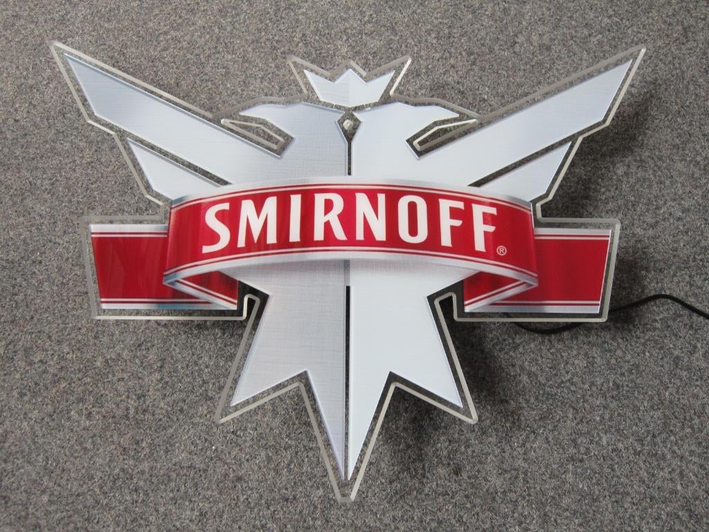SMIRNOFF LAMP LICHTRECLAME, Verzamelen, Ophalen, Zo goed als nieuw, Lichtbak of (neon) lamp