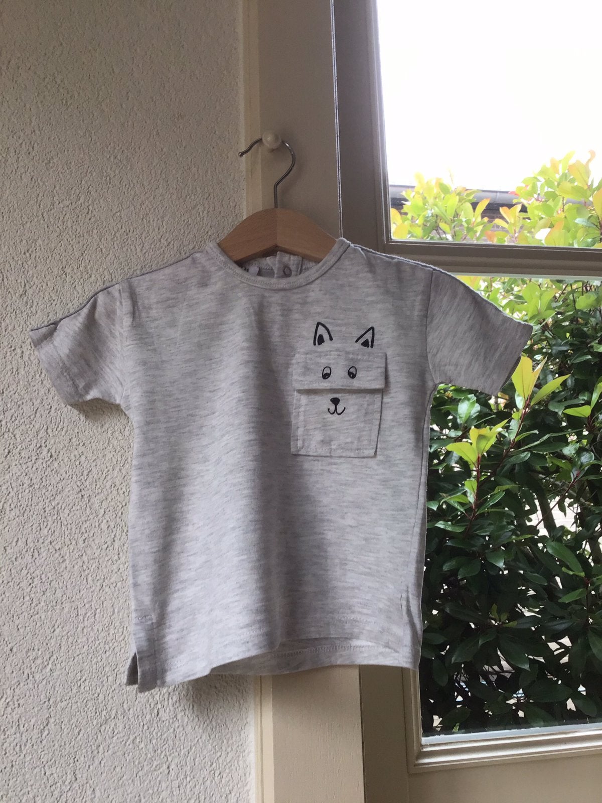 Zara Shirt grijs maat 68, Kinderen en Baby's, Babykleding | Maat 68, Ophalen of Verzenden, Zo goed als nieuw, Jongetje, Shirtje of Longsleeve