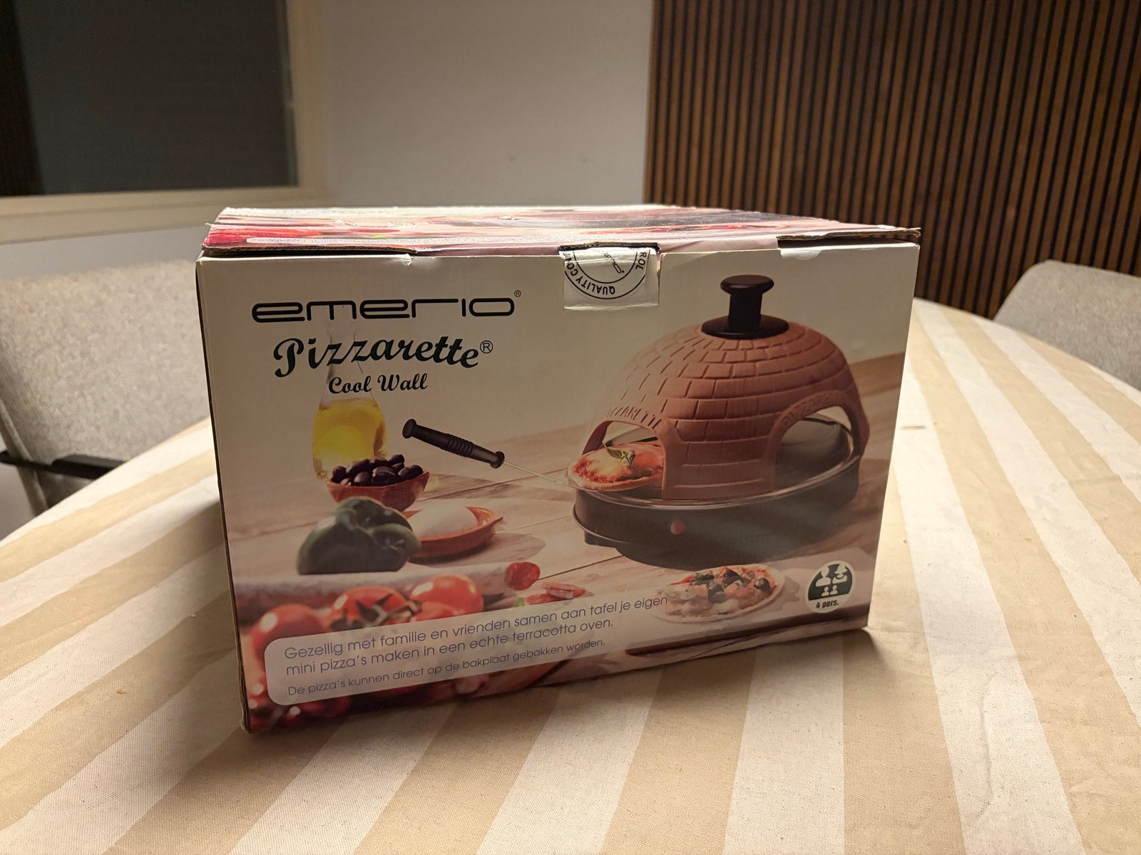 Pizzarette set voor 4 personen - Zo goed als nieuw, Ophalen, Zo goed als nieuw, Pizzaoven