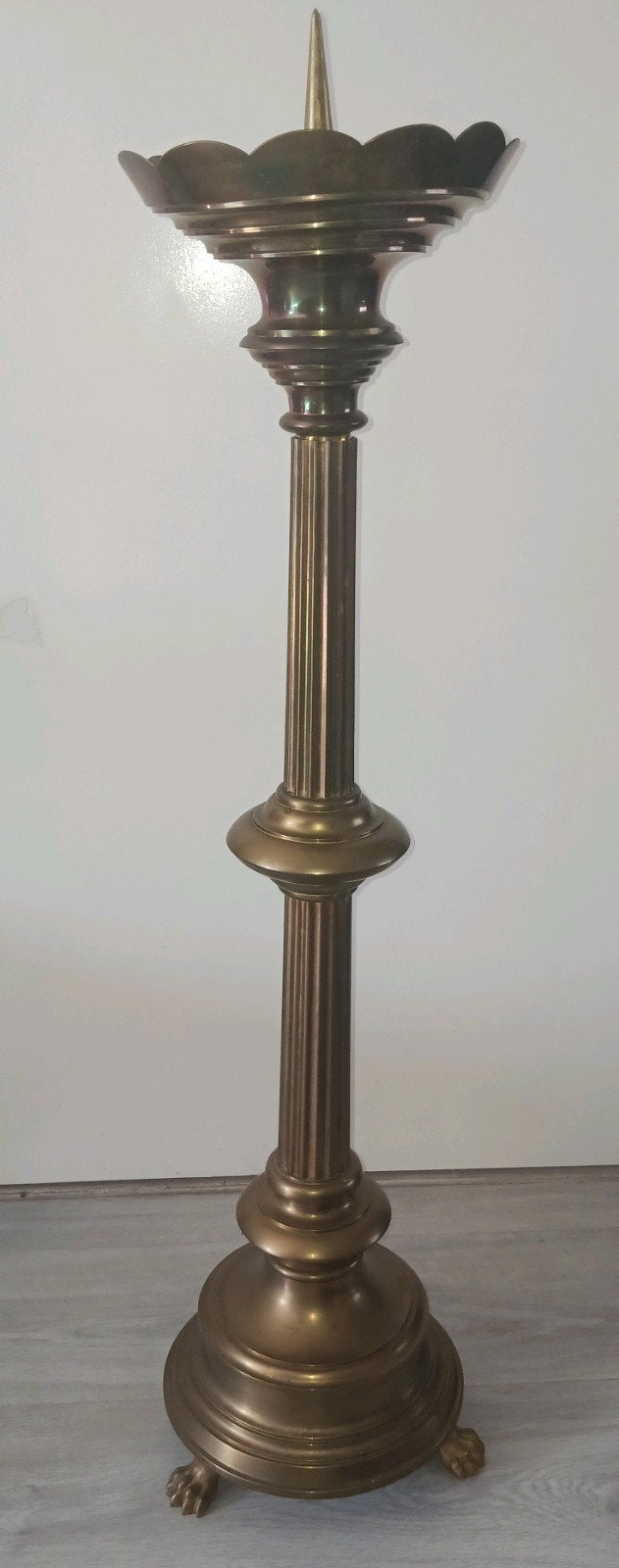 antiek brons/ koper kandelaar 98cm hoog, Antiek en Kunst, Ophalen of Verzenden