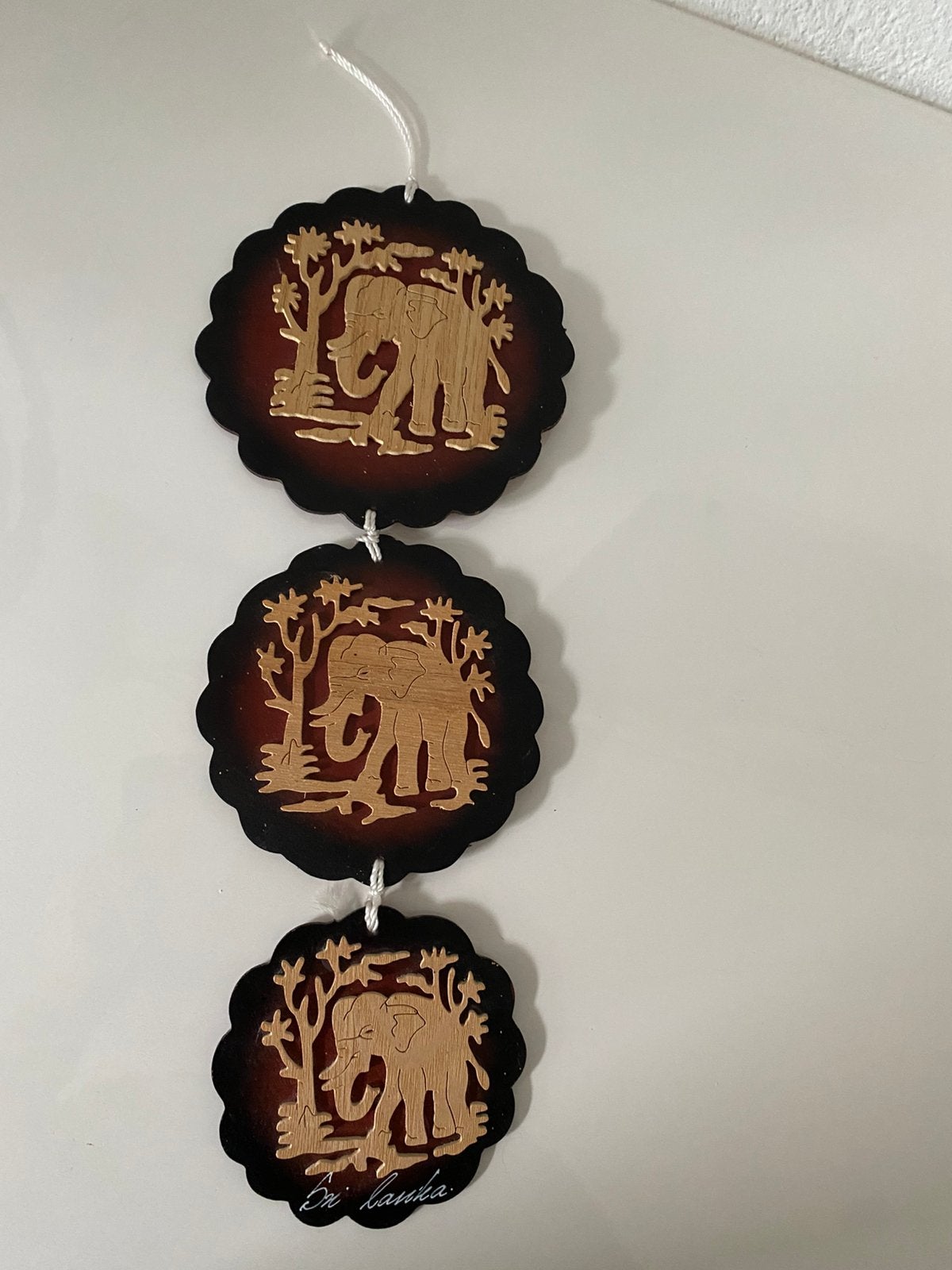 Hanger/wanddecoratie/wandhanger,hout,olifant,Sri Lanka, Ophalen